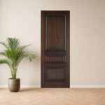 customised modern aesthetic door in mahogany wood