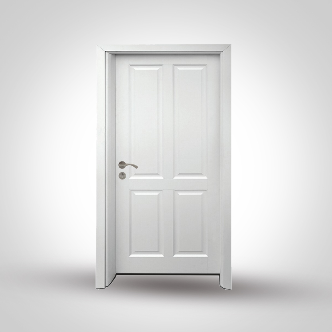 customised modern aesthetic door in semi solid wood and finished in deco paint