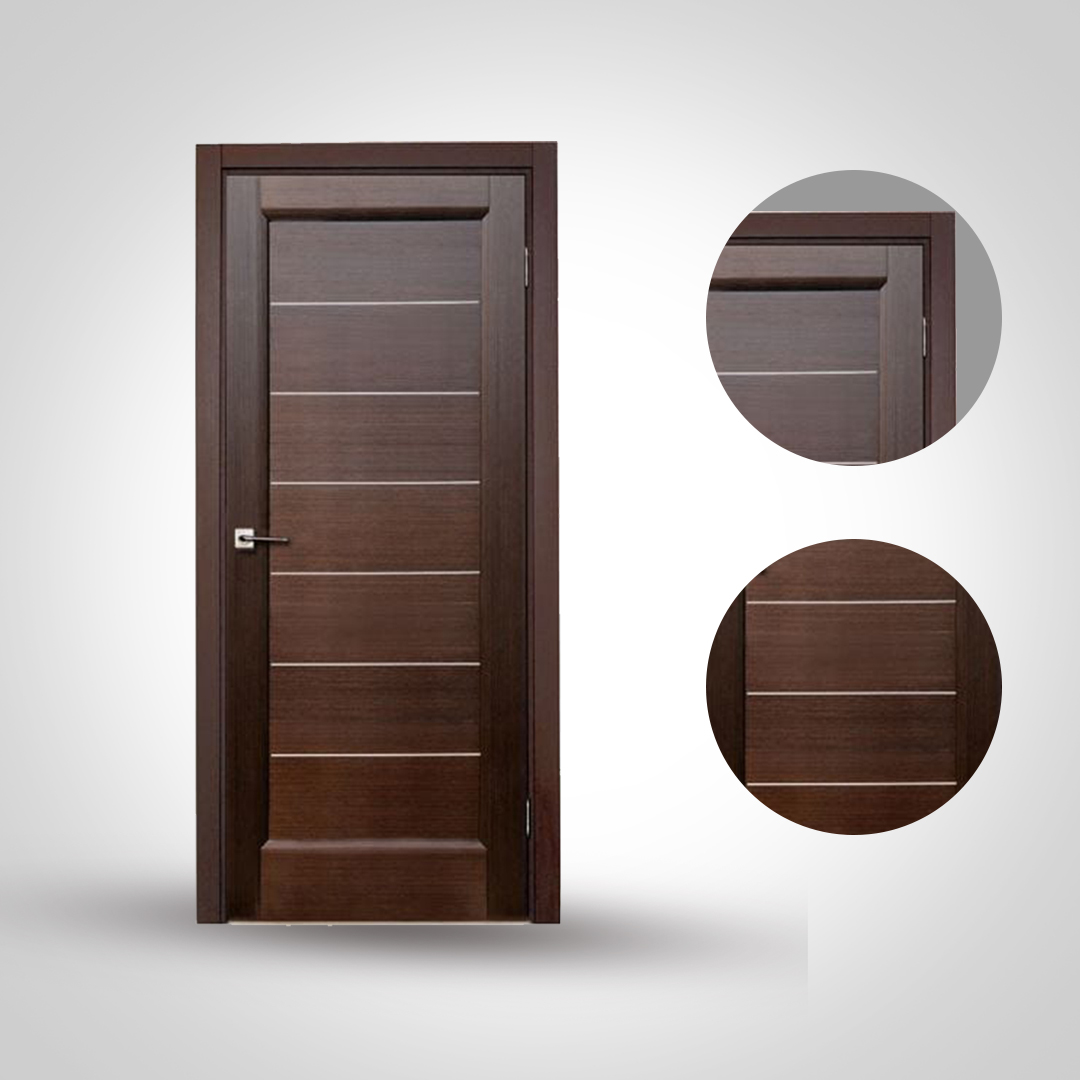 customised modern aesthetic door in mahogany wood